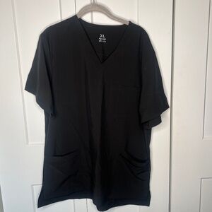 Unbranded Black Short Sleeve Scrub Top Women's Size XL
